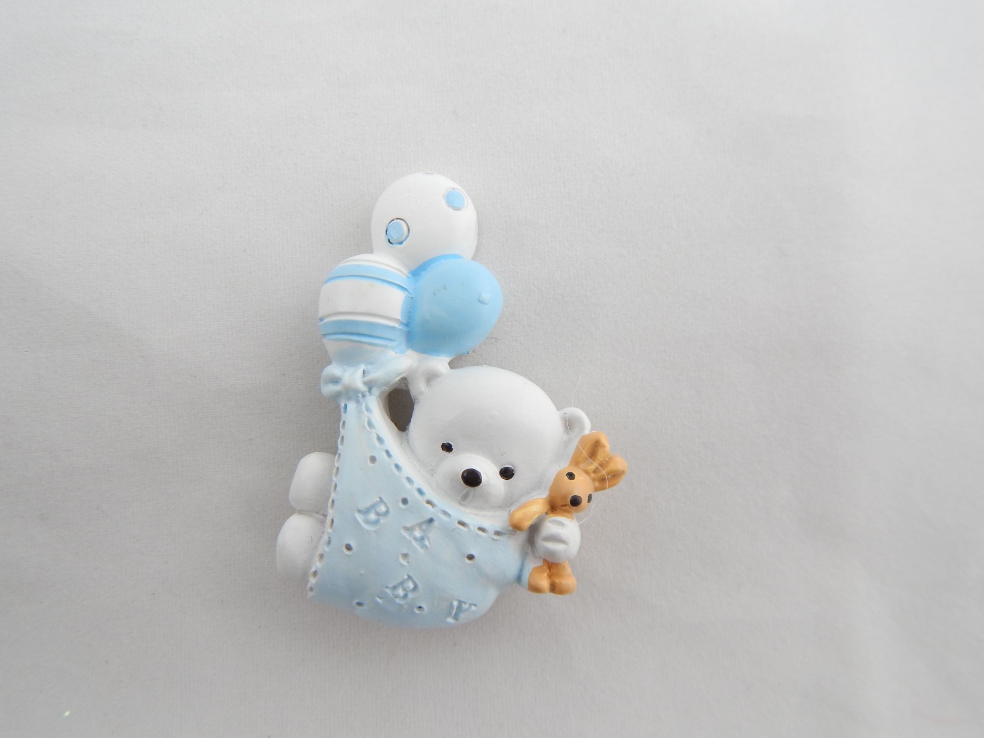 Favor Birth Magnet Teddy Bear Balloons Light Blue Baby
