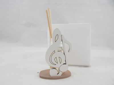 DLM - Barattolo in Vetro Icona in Legno Chiave di Violino Sol Musica Porta Confetti