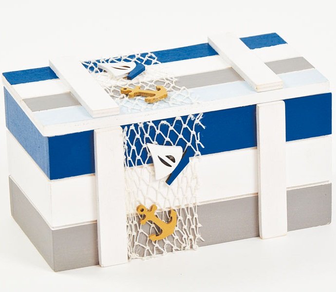 Kit 12 Scatoline Portaconfetti In Bambù DLM - Forma Ancora Marina - Ideali Per Bomboniere Fai Da Te A Tema Mare, Battesimo, Matrimonio - 3